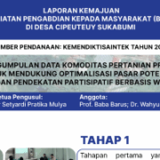 Poster Kemajuan Progres Kegiatan Pengabdian Kepada Masyarakat (BIMA) Di Desa Cipeuteuy